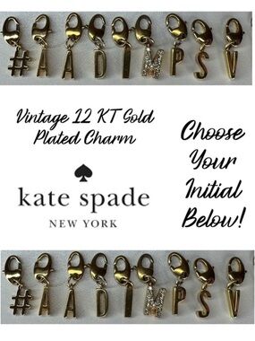 Kate Spade 12 KT Plated Letters Charms (No Bracelet) Initial # A A D I M P S V